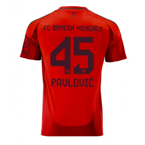 Fotballdrakt Herre Bayern Munich Aleksandar Pavlovic #45 Hjemmedrakt 2024-25 Kortermet